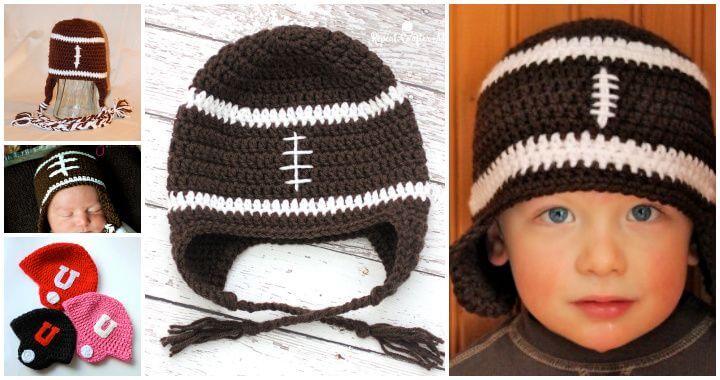 crochet football beanie pattern free