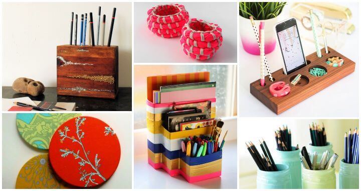 35 Easy DIY Desk Organizer Ideas To Organize Messy Things - DIY Crafts