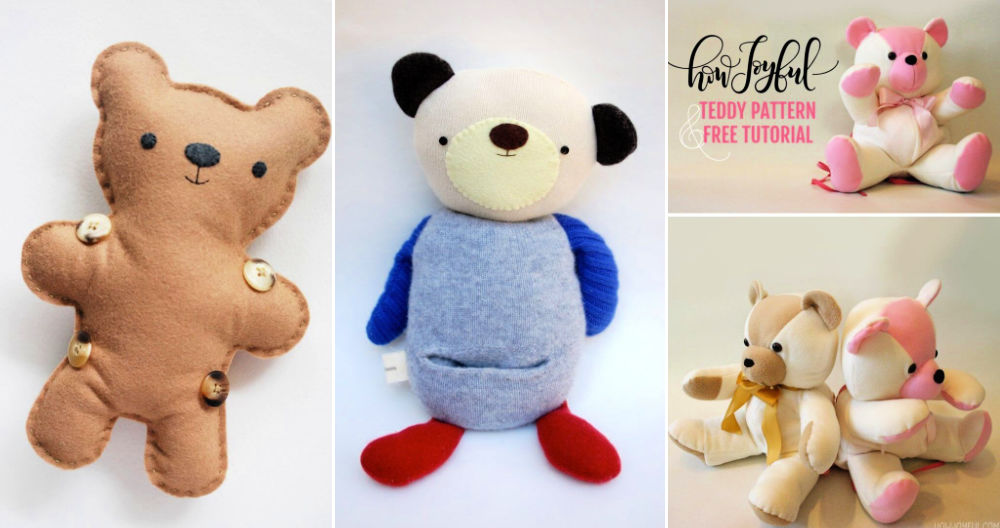 22 free teddy bear patterns download pfd sewing pattern
