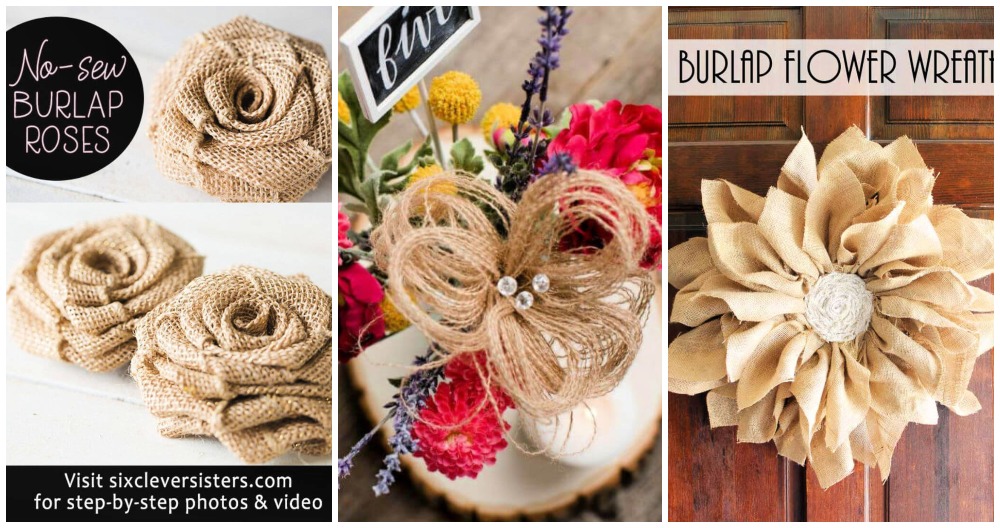 20 DIY Burlap Flower Ideas - How To Make Burlap Flowers - DIY Crafts