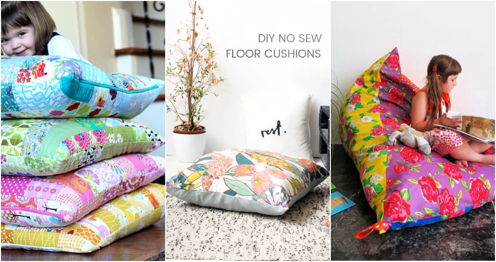DIY No Sew Large Floor Cushions • Grillo Designs